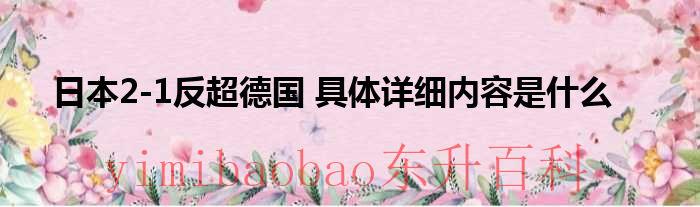 日本2-1反超德国 具体详细内容是什么