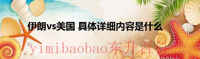 伊朗vs美国 具体详细内容是什么