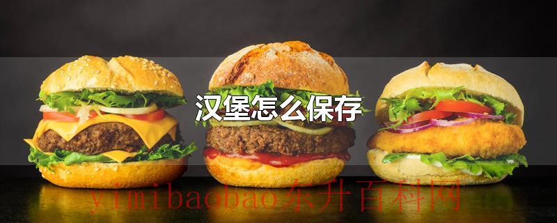 汉堡怎么保存