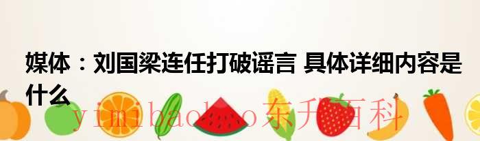 媒体：刘国梁连任打破谣言 具体详细内容是什么