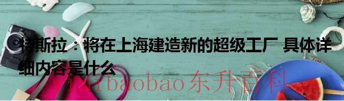 特斯拉：将在上海建造新的超级工厂 具体详细内容是什么
