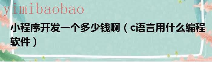 小程序开发一个月多少钱（小程序开发一个多少钱.济南兴田德润在哪里）