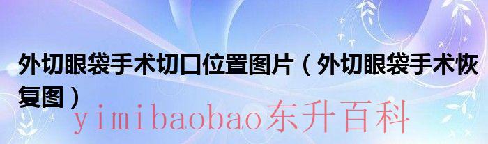 外切眼袋正常切角膜吗 外切眼袋正常切口在什么部位