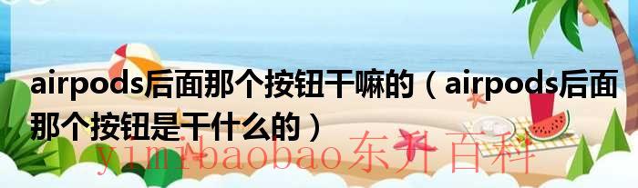 airpods后面的按钮坏了怎么办 airpods后面的按钮什么用