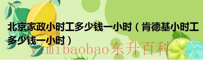 北京家政小时工 北京家政1小时多少钱