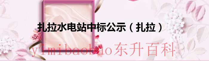 扎拉水电站什么时候完工 扎拉水电站在什么地方
