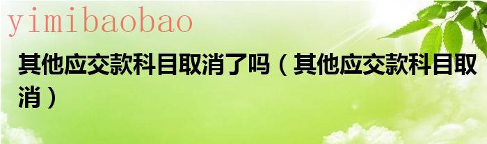 其他应交款科目分录怎么做（其他应交款科目取消了怎么处理）