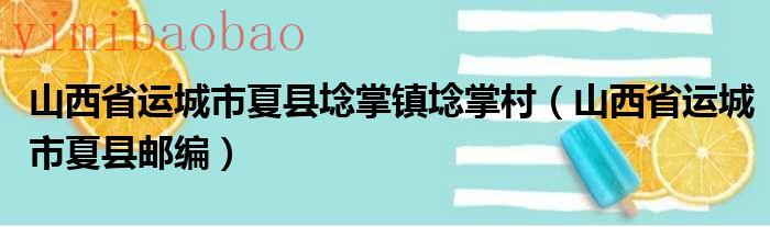 夏县埝掌镇人民政府（夏县埝掌镇）