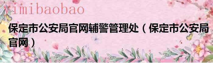 保定市公安局官隗宝平（保定市公安局官网辅警招聘信息）
