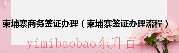 柬埔寨商务签证可以呆多久 柬埔寨商务签有效期多久