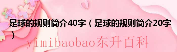 足球的规则简介150字 足球的规则简介10字