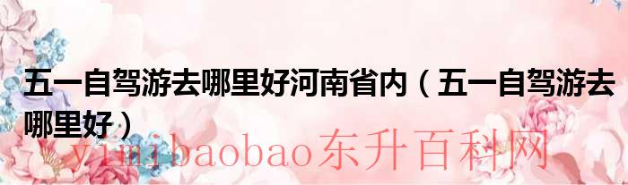 五一自驾游去哪里好河北（五一自驾游河南）