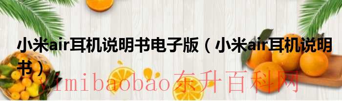 小米air耳机说明书电子版（小米air耳机说明书）