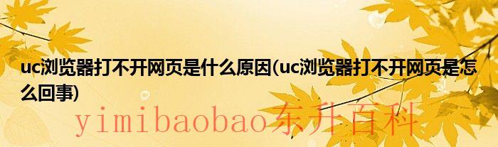 uc浏览器打不开视频 uc浏览器打不开网站是什么原因