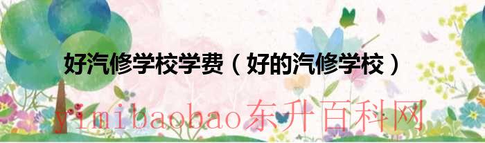 好汽修学校学费（好的汽修学校）