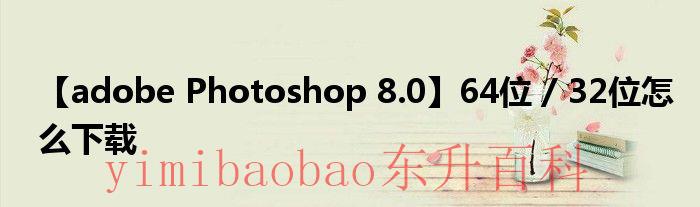 【adobePhotoshop8.0】64位/32位怎么下载