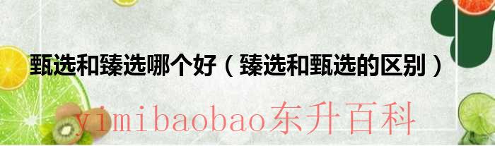 甄选和臻选礼物哪个好 甄选和臻选礼物