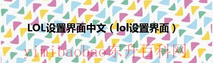 lol美服游戏设置中文版（lol中文版设置界面）