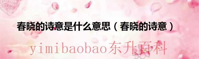 春晓这首诗的意思是什么呢 春晓的诗意思是什么简单