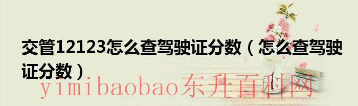 交管12123怎么查科一分数（交管12123怎么查驾驶证有效期）