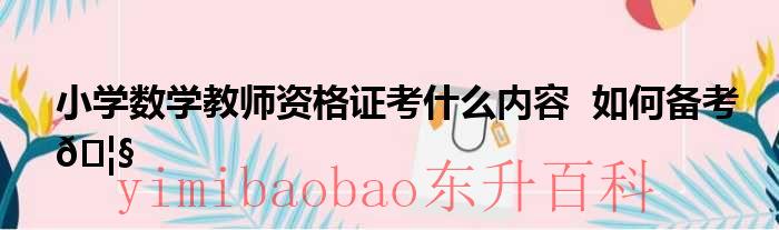小学数学教师资格证 小学数学教师资格证考什么内容