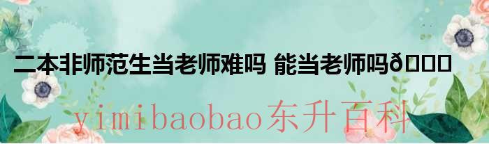 二本非师范生当教师好吗 二本非师范生当老师难考吗