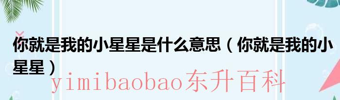 你就是我的小星星完整版原唱 你就是我的小星星是什么歌简谱