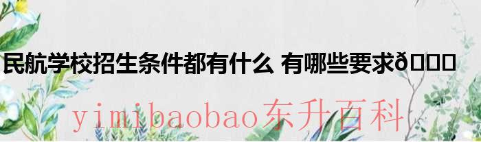 民航学院招生条件 民航学校招生条件都有哪些