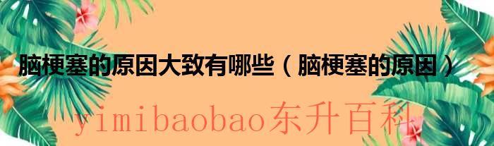 脑梗塞主要原因 脑梗塞的原因大致有哪些症状