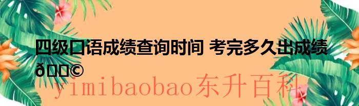四级口语成绩查询时间上半年 四级口语成绩查询时间怎么查