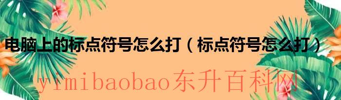 电脑上的标点符号怎么弄（电脑上的标点符号怎么找）
