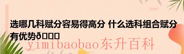 选什么科目赋分容易山东 选什么科目赋分容易