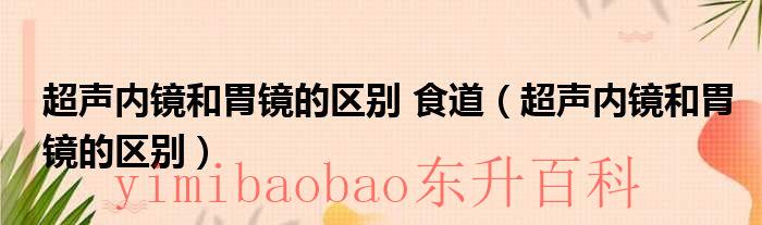超声内镜和胃镜的区别 超声内镜和胃镜的区别百度