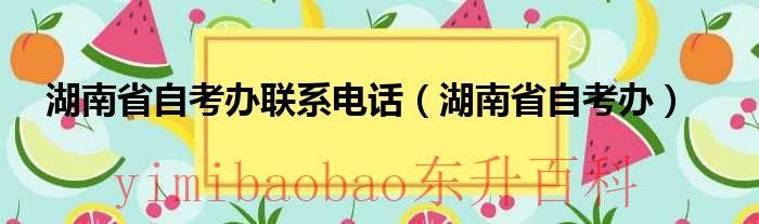 湖南省自考自助平台 湖南省自考中心地址