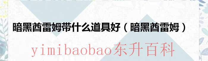 暗黑酋雷姆技能搭配 暗黑酋雷姆练什么努力值