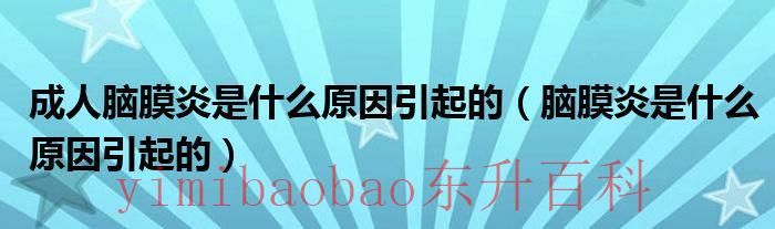 成人脑膜炎是怎么引起的 成人脑膜炎是怎么引起的有什么症状