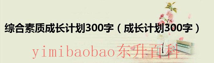 综合素质成长计划400字初一 综合素质成长计划300字左右