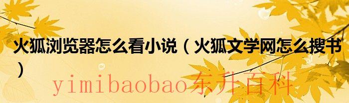 火狐浏览器怎么收藏网址 火狐浏览器怎么看小说